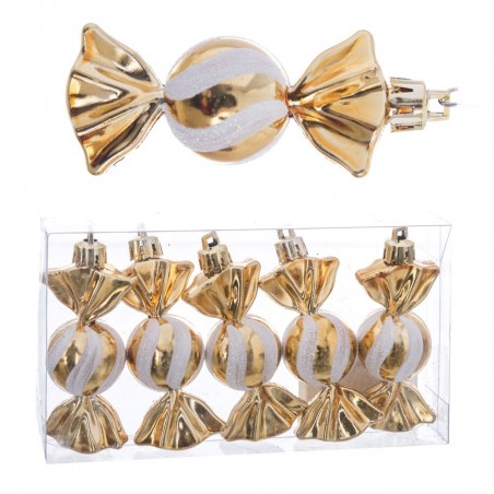 Doces De Plástico Dourado S 5 Com 7 Cm