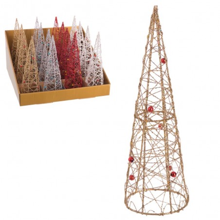 árvore de cone de metal 4 c decoração de natal 6 50 x 6 50 x 20 cm