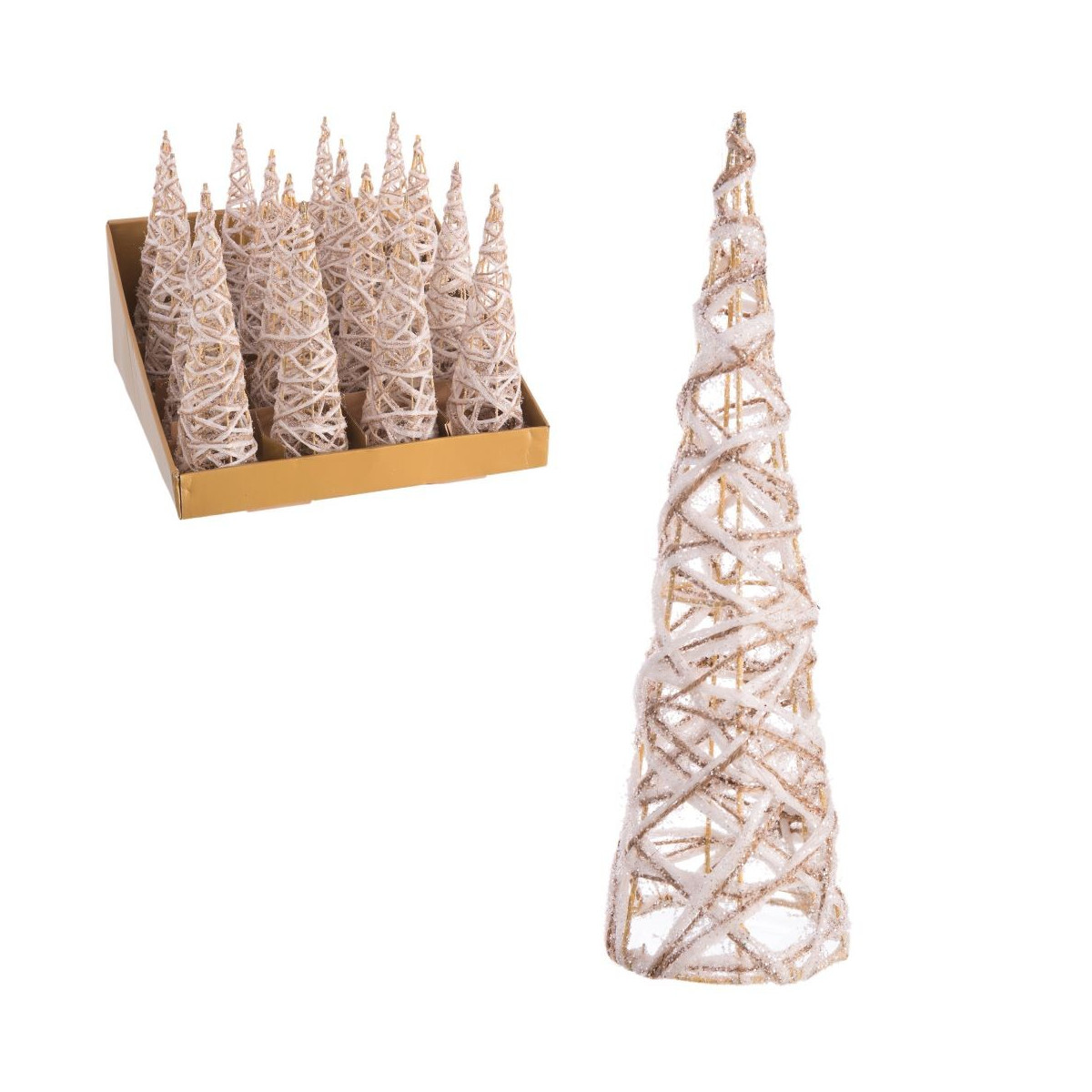 árvore metal branco decoração natal 7,50 x 7,50 x 25 cm