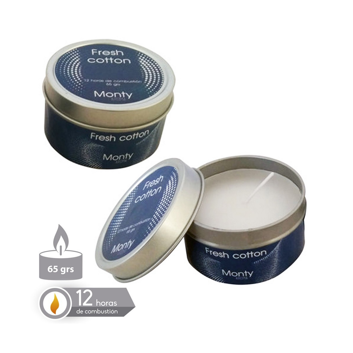 Vela em lata perfumada spa branco