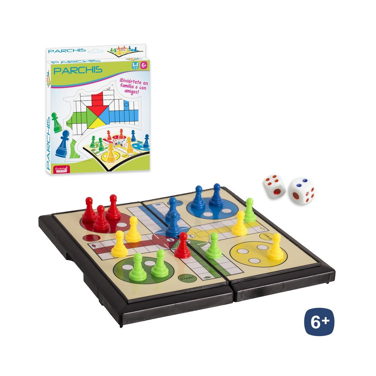 Jogo de Parchís de Viagem 18x18 cm: Diversão clássica em formato portátil