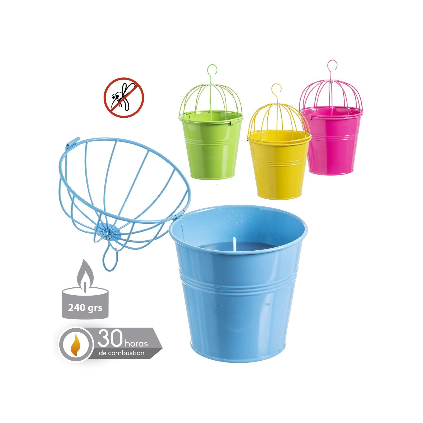 Vela 3% citronela cubo suspenso 4 c 13 20 x 20 cm