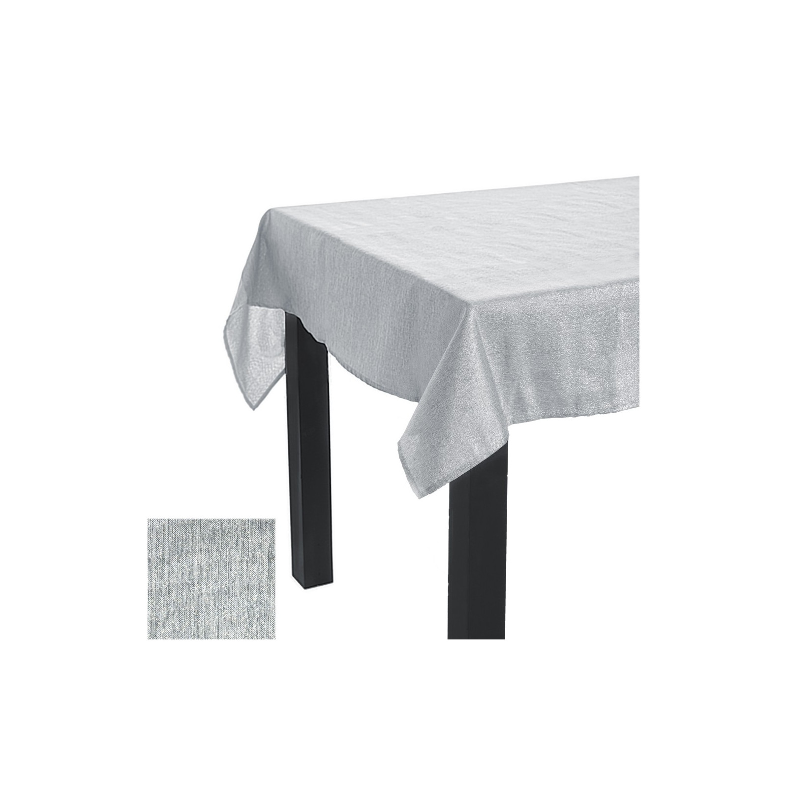 Toalha de mesa de poliéster prata 140 x 150 cm