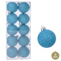 S 10 bolas de purpurina plástico azul 5 x 5 x 5 cm