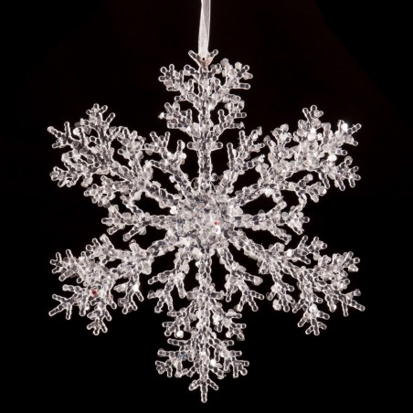 Pendente estrela neve 25 x 25 cm