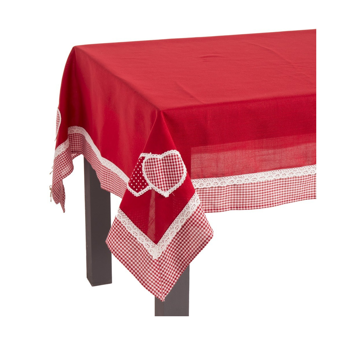 Toalha de mesa 100% poliéster vermelho 150 x 150 cm