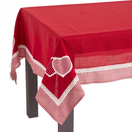 Toalha de mesa 100% poliéster vermelho 150 x 150 cm