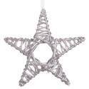 Estrela vime prata 25 x 25 cm