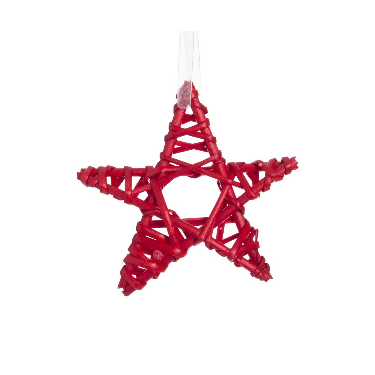 Estrela de vime vermelho 15 x 15 cm