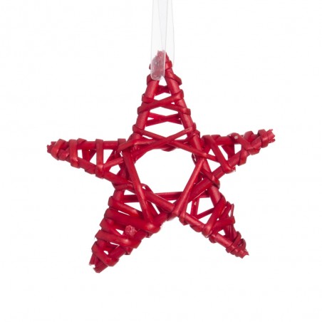 Estrela de vime vermelho 15 x 15 cm