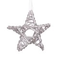 Estrela de vime prata 15 x 15 cm
