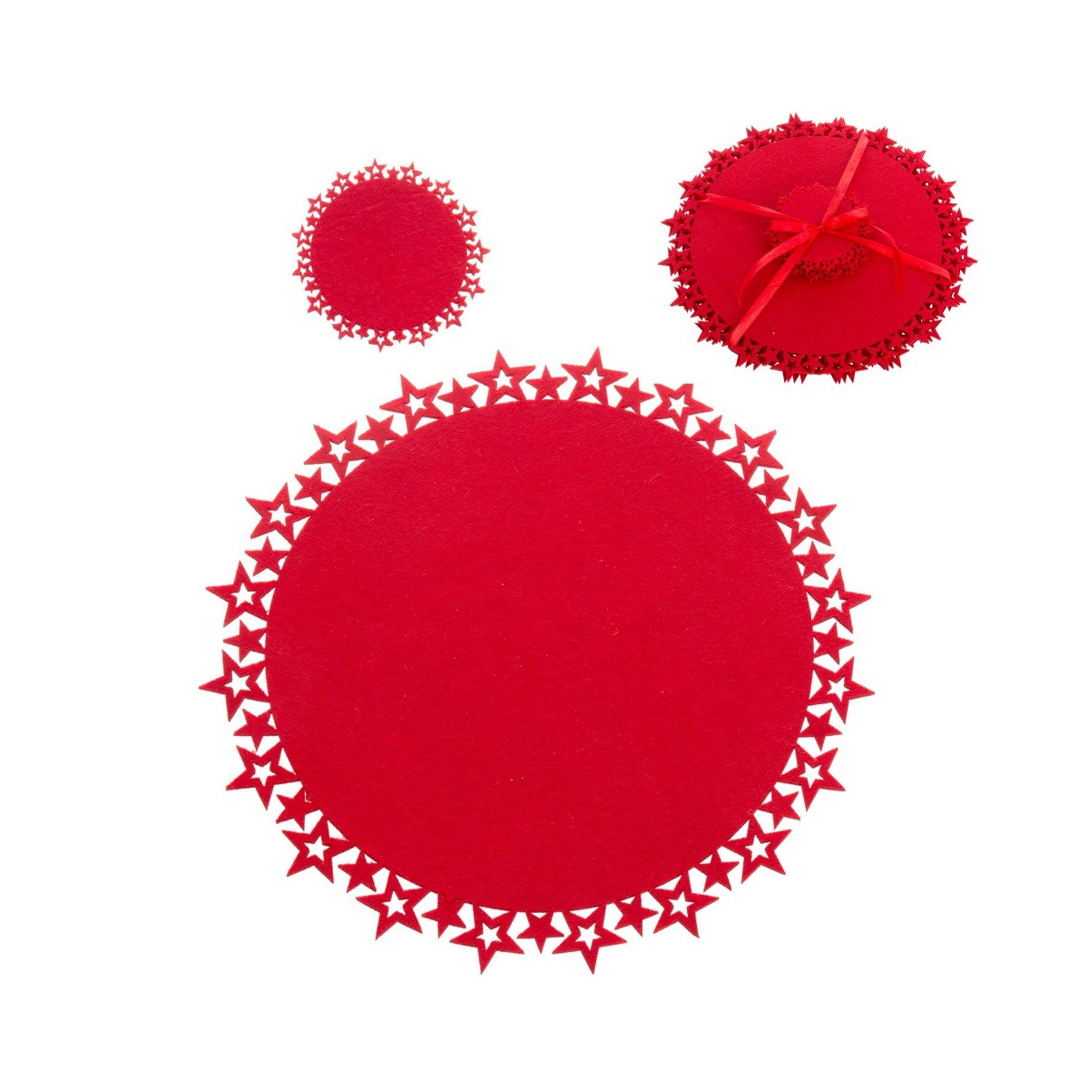 S 4 descanso de mesa e porta-copos vermelho 10 x 0,30 x 10 cm