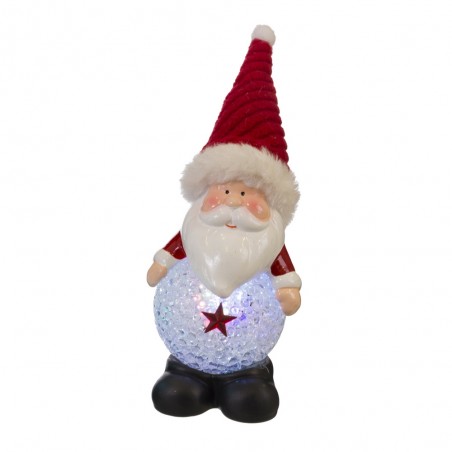 Papai noel com luz led de cerâmica 6 20 x 5 70 x 15 cm