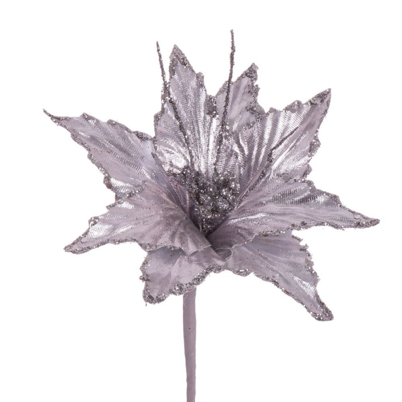 Poinsettia tecido prata