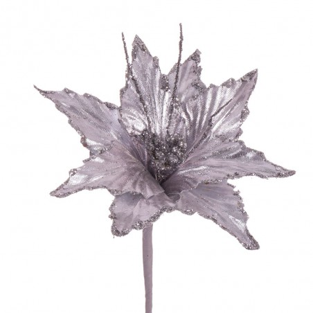 Poinsettia tecido prata