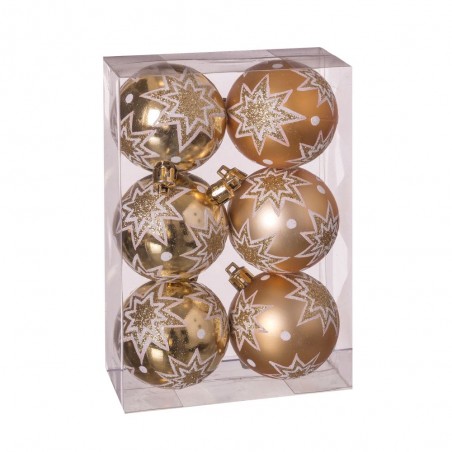 S 6 bolas estrelas ouro 11 50 x 6 x 18 cm