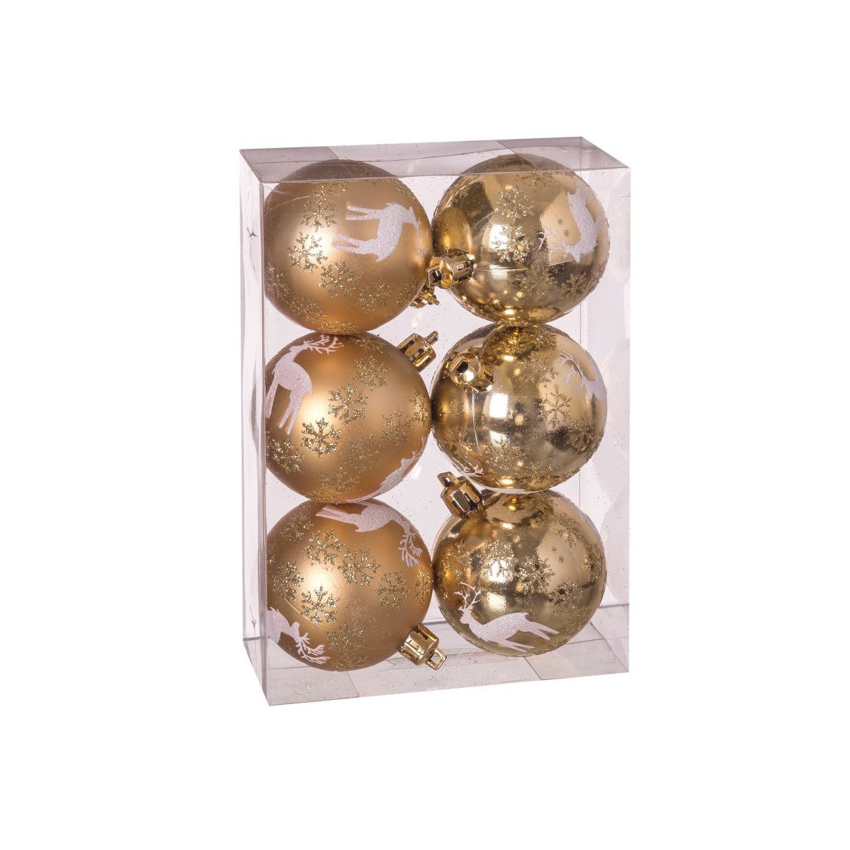 S 6 bolas cervos ouro 6 x 6 x 6 cm