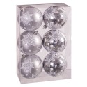 S 6 bolas estrelas prata 8 x 8 x 8 cm