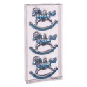 S 3 cavalo de balanço prata 12 x 3 x 3 cm