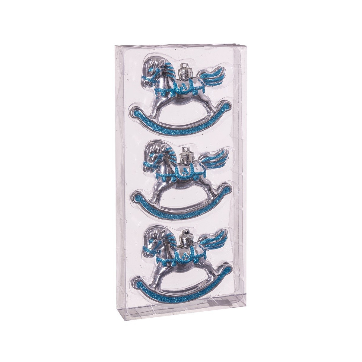 S 3 cavalo de balanço prata 12 x 3 x 3 cm