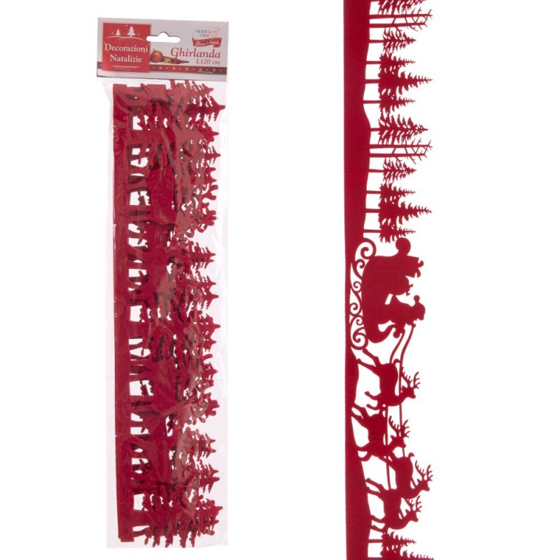 Guirlanda de feltro vermelho 2 m 120 x 0,30 cm