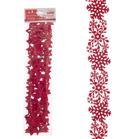 Guirlanda de feltro vermelho 2 m 120 x 0,30 cm