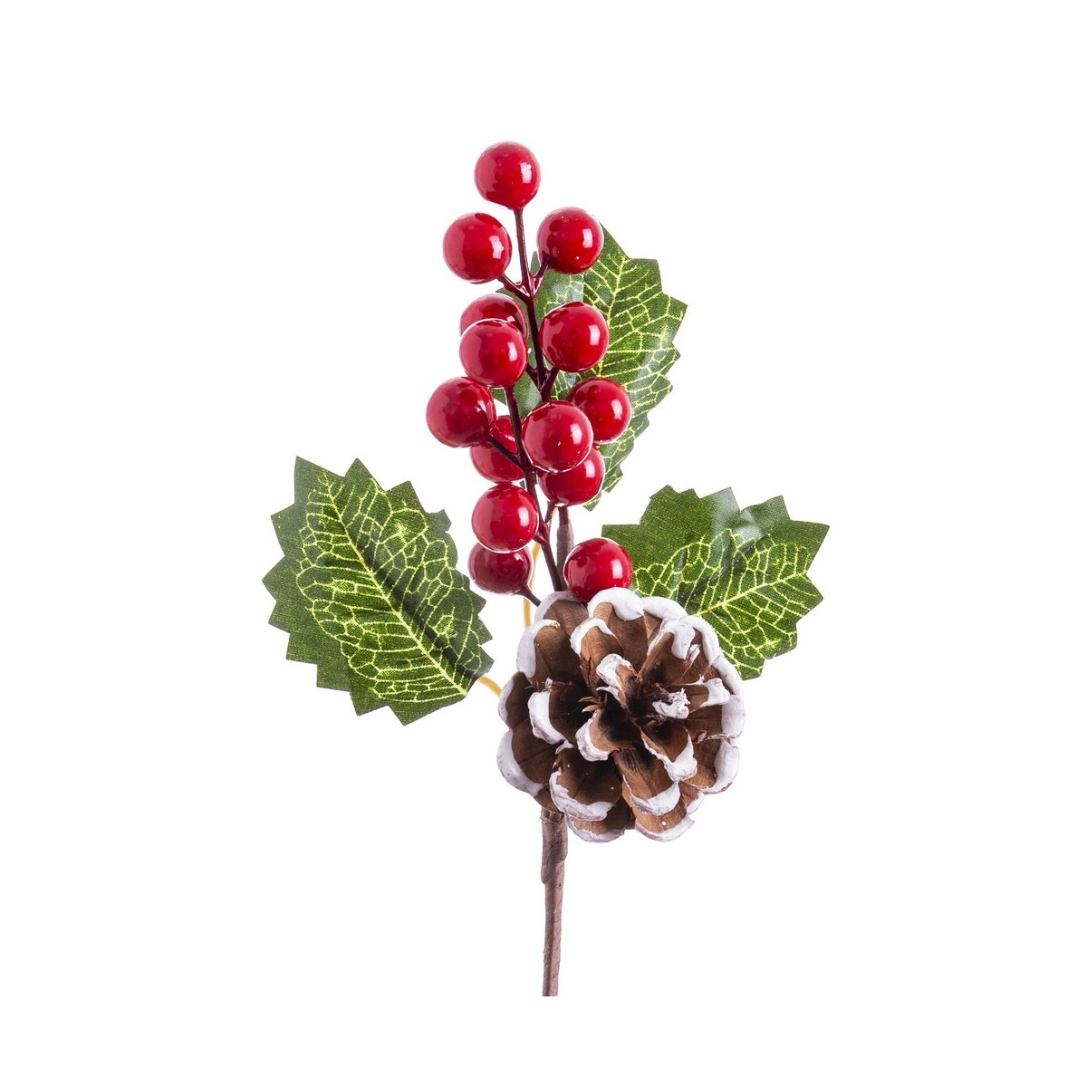 Colha azevinho com folhas vermelhas 20 cm