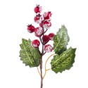 Picareta de azevinho com folhas vermelhas de 16 cm