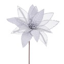 Flor flor-de-natal prata 50 x 28 cm