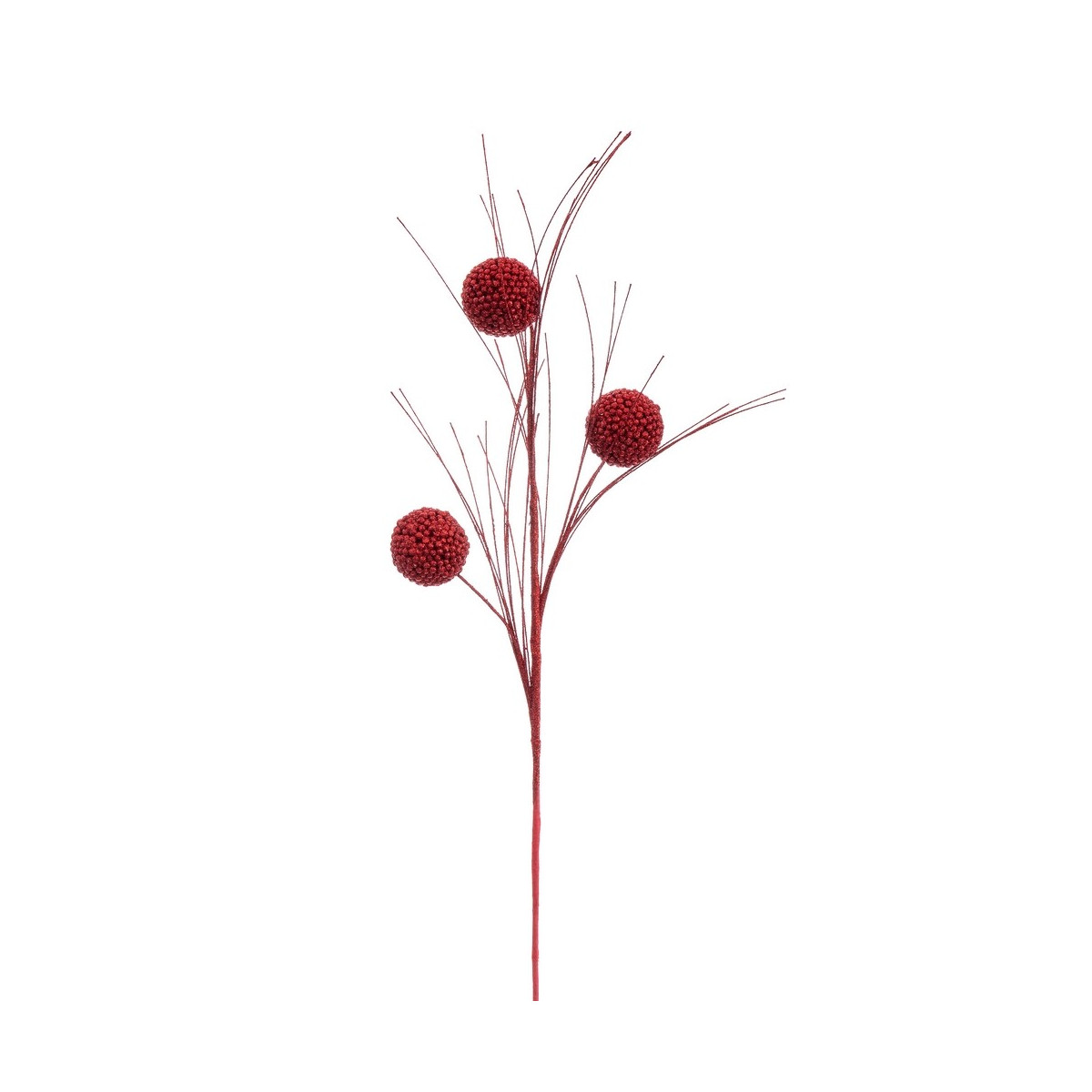 Ramo de purpurina plástico vermelho 80 cm