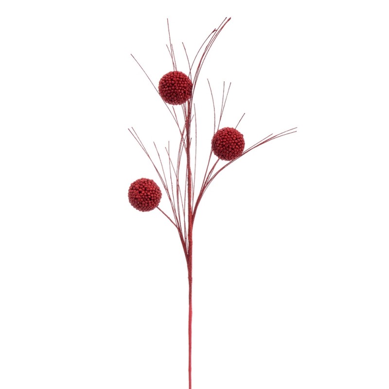 Ramo de purpurina plástico vermelho 80 cm