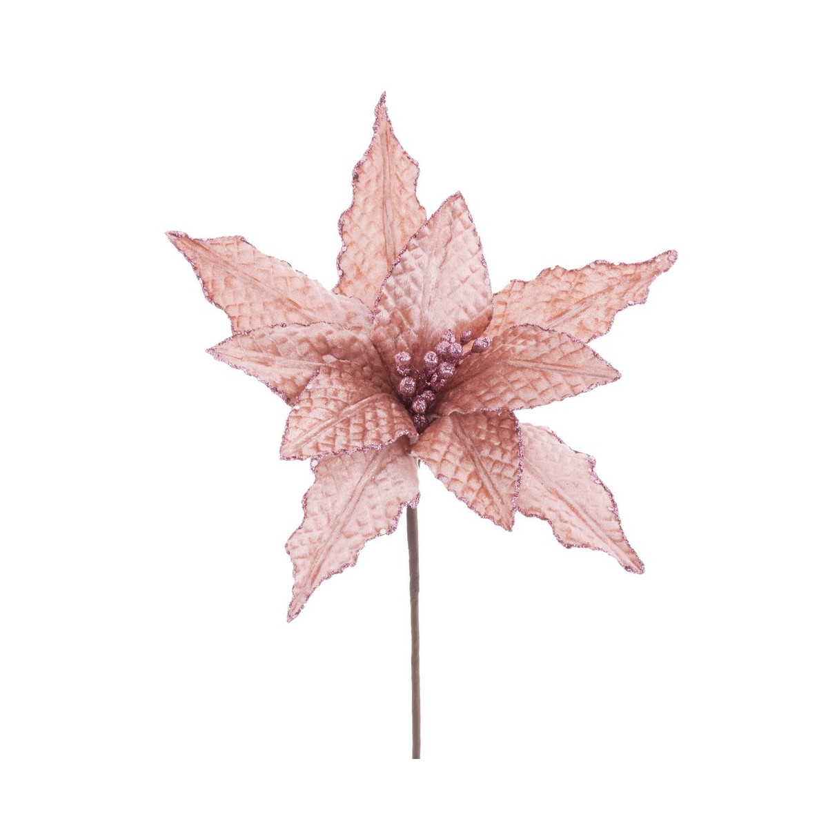 Flor poinsettia tecido rosa 25 x 47 cm