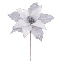 Flor poinsettia tecido prata 28 x 44 cm