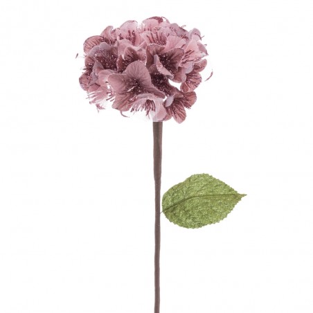 Flor de hortênsia de tecido rosa 15 x 63 cm