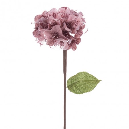Flor hortênsia tecido rosa 15 x 63 cm