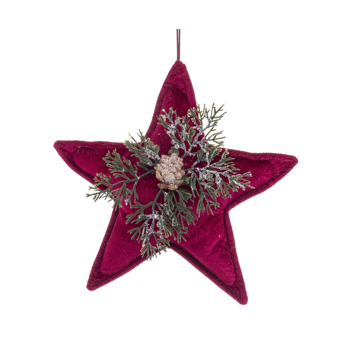 Pingente estrela com abacaxi vermelho 18 x 7 x 20 cm