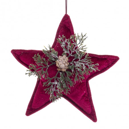 Pingente estrela com abacaxi vermelho 18 x 7 x 20 cm