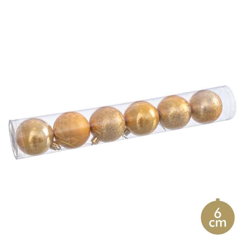 S 6 bolas ouro 6 x 6 x 6 cm