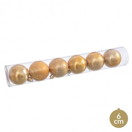 S 6 bolas ouro 6 x 6 x 6 cm