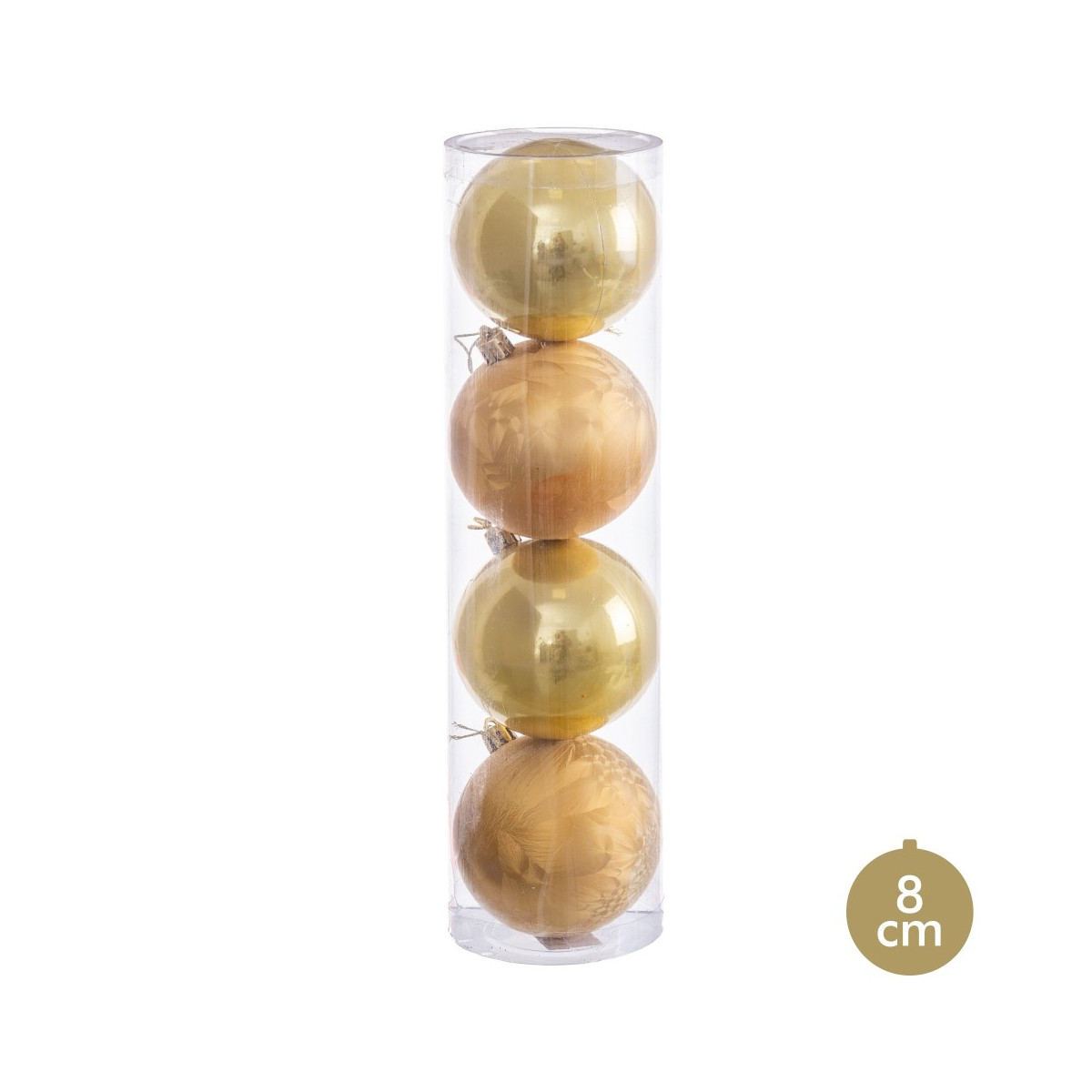 S 4 bolas ouro 8 x 8 x 8 cm