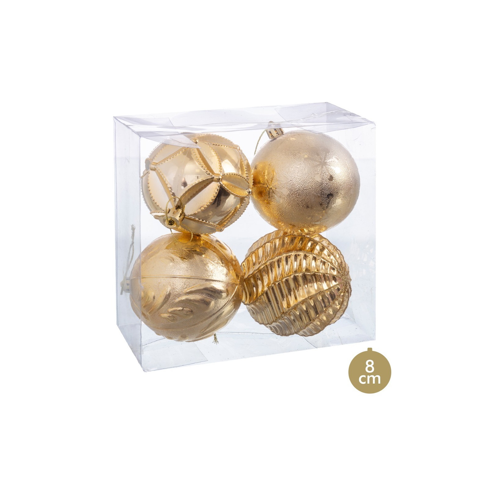 S 4 bolas ouro 8 x 8 x 8 cm