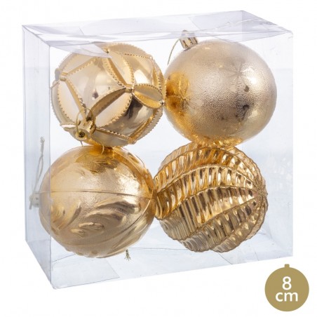 S 4 bolas ouro 8 x 8 x 8 cm