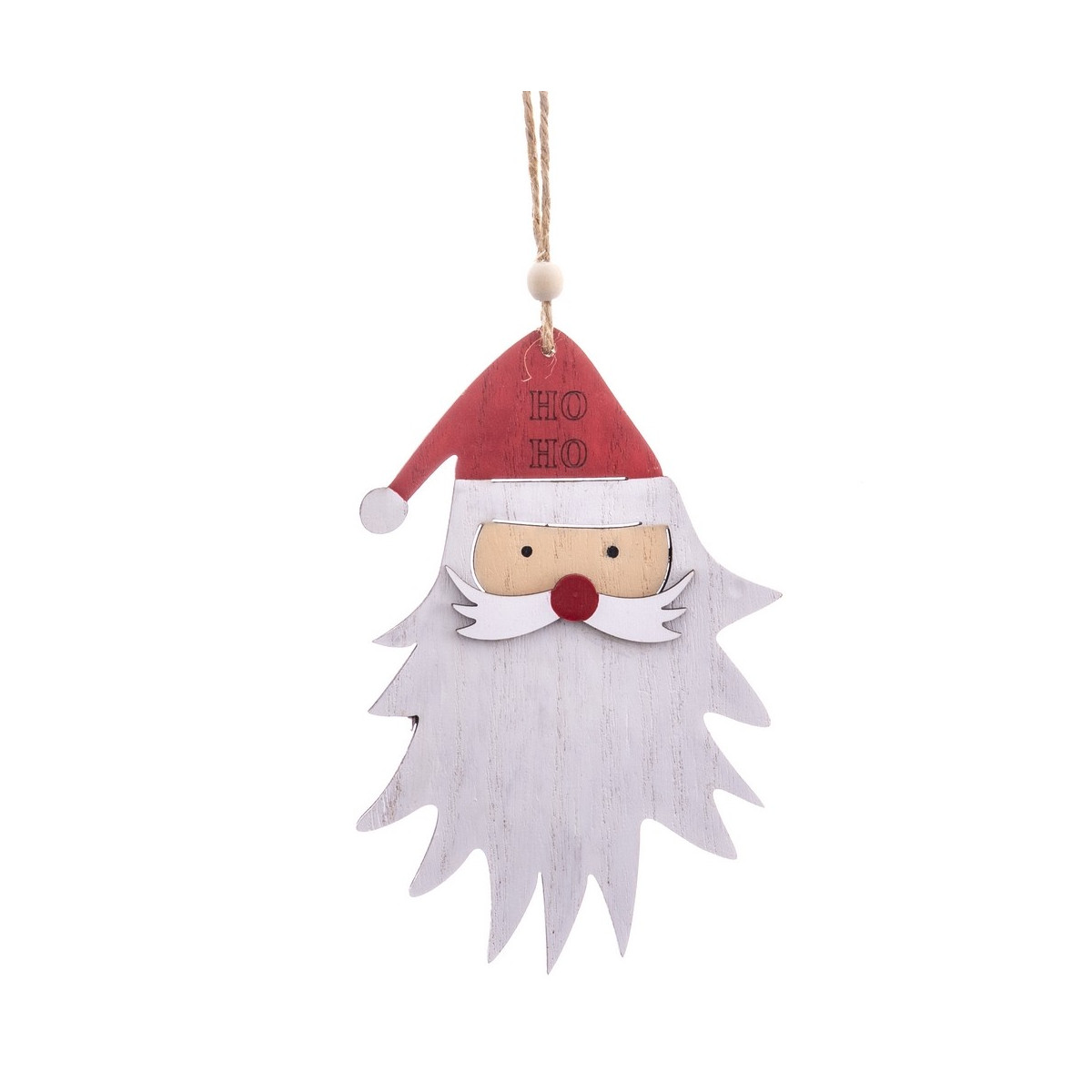 Colgante papai noel madeira 9,50 x 15 cm