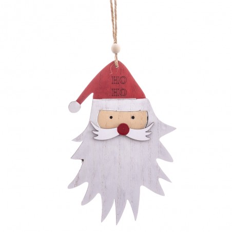 Colgante papai noel madeira 9,50 x 15 cm