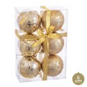 S 6 bolas cervo ouro 6 x 6 x 6 cm