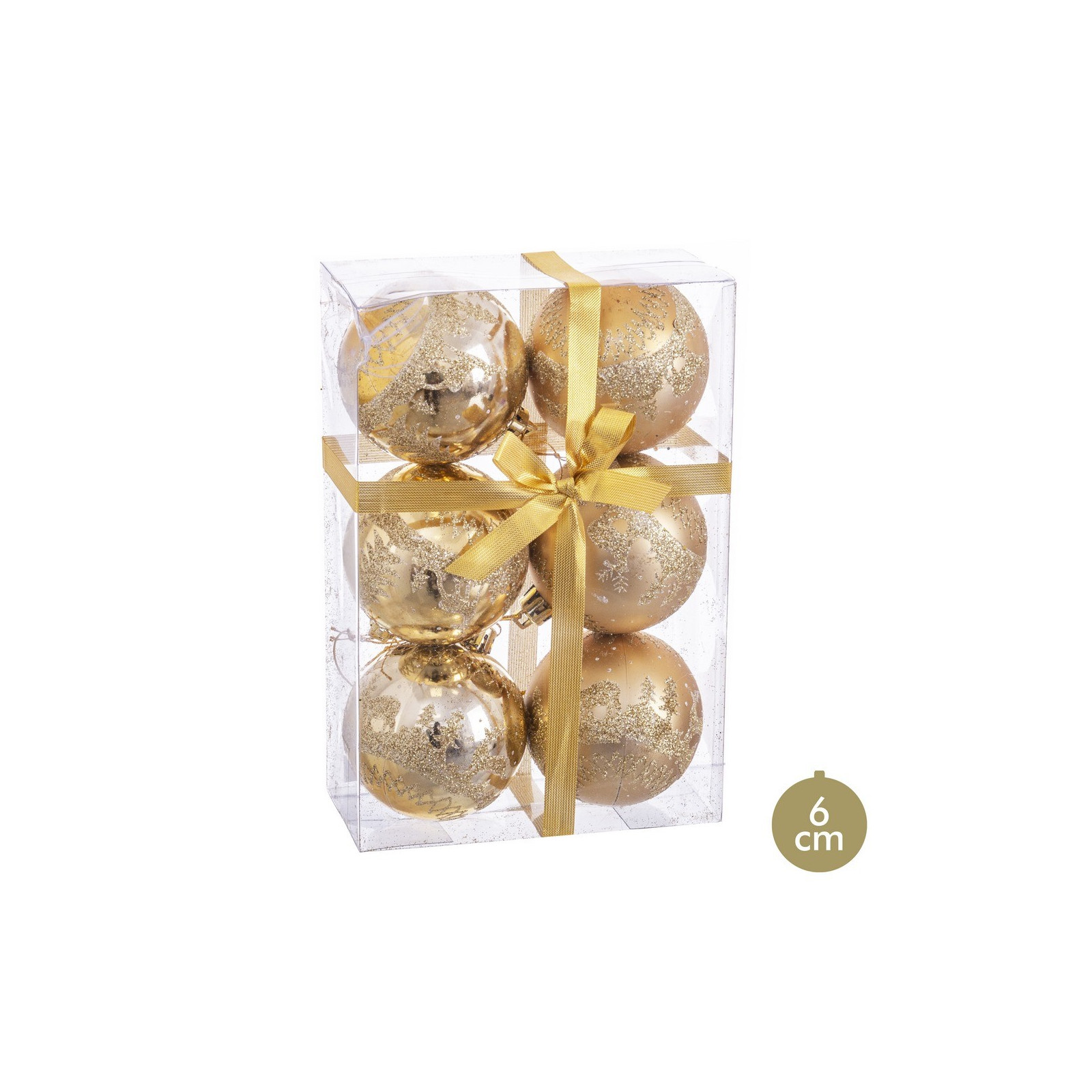 S 6 bolas cervo ouro 6 x 6 x 6 cm