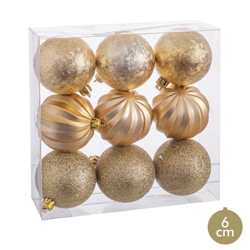 S 9 bolas formas ouro 6 x 6 x 6 cm