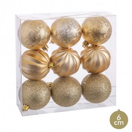 S 9 bolas formas ouro 6 x 6 x 6 cm