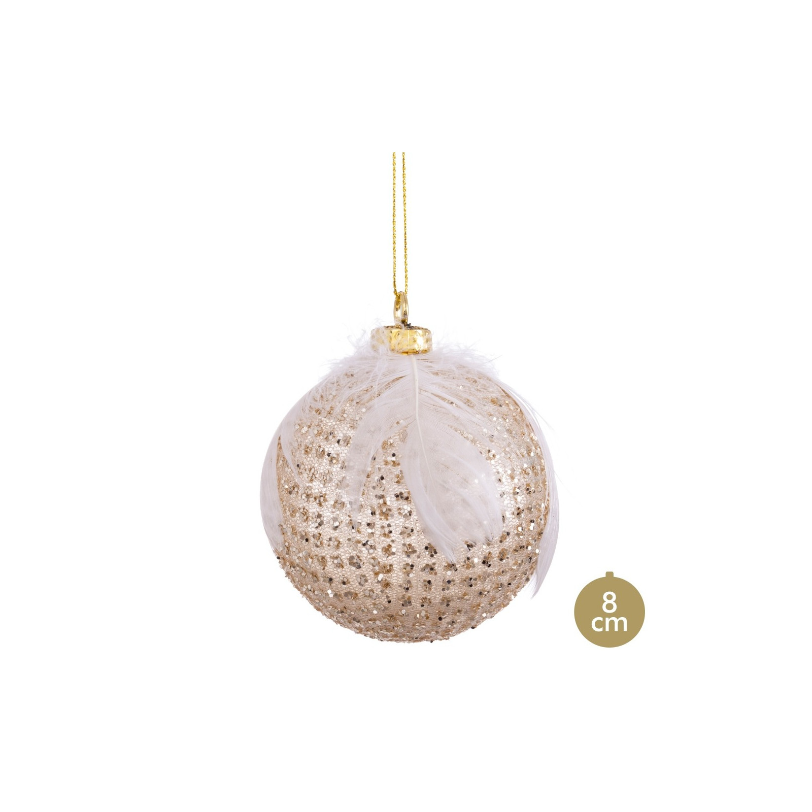 Bola decorada pena 8 x 8 x 8 cm