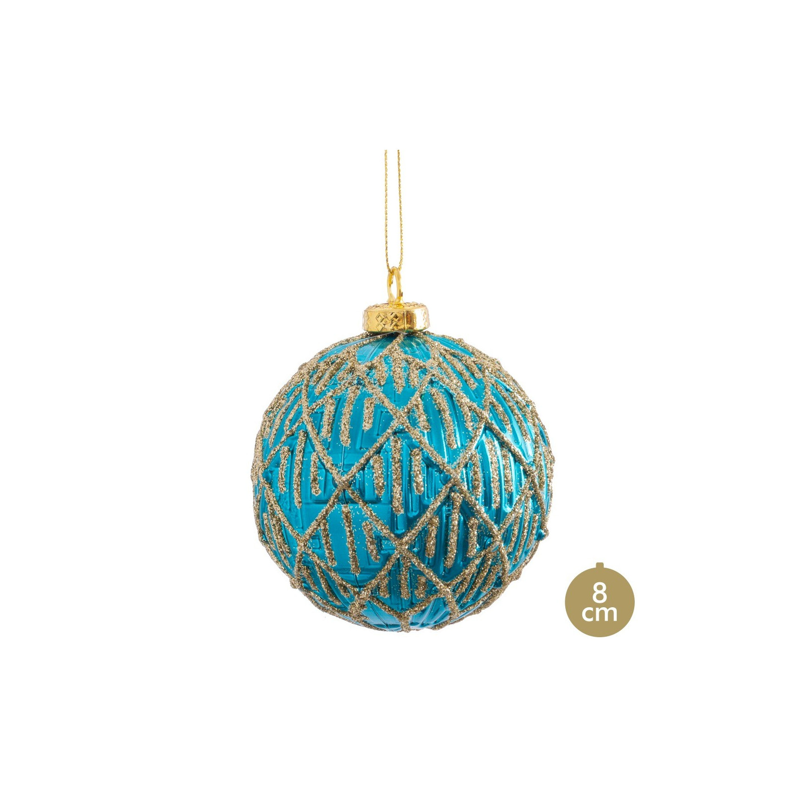 Bola decorada em turquesa 8 x 8 x 8 cm